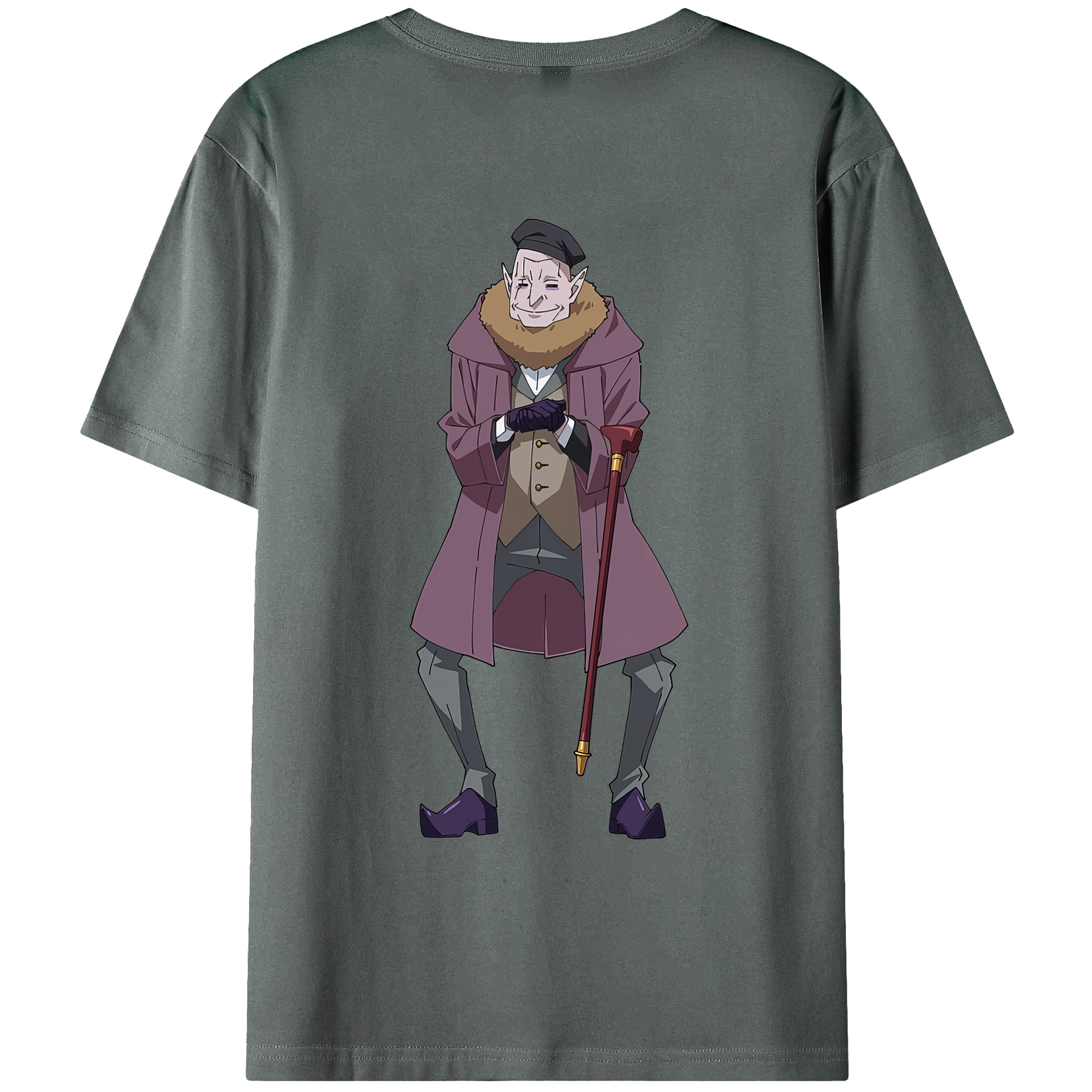 （画像用） 転スラ Regarding Reincarnated to Slime 綿100％ メンズ半袖Tシャツ（バックプリント） 通気性